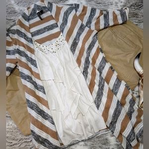 🤎Heart Soul Women’s Tiered 2 in 1 Shirt Cardigan🤎